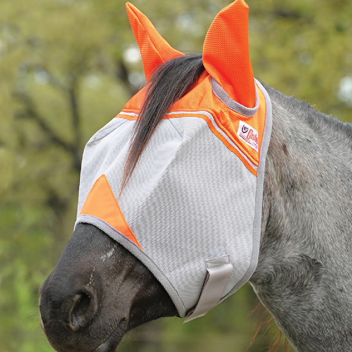 Crusader Fly Mask, Standard with Ears (Orange, Arabian)