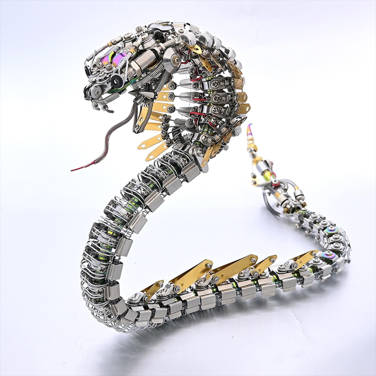 Rompecabezas de metal 3D para adultos, montaje mecánico DIY Viper Cobra serpiente modelo, Steampunk realista serpiente rompecabezas para construir, regalo creativo (1000 piezas)