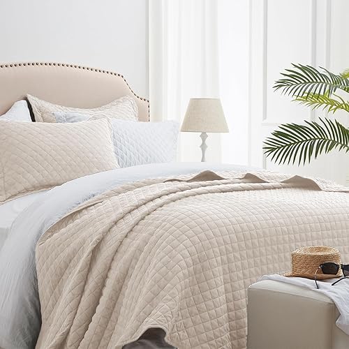 Vista 93 de SunStyle Home - Juego de colcha de cama de microfibra, ligero y suave, reversible, patrón de colcha, colchas para todas las estaciones. 01 - Verde