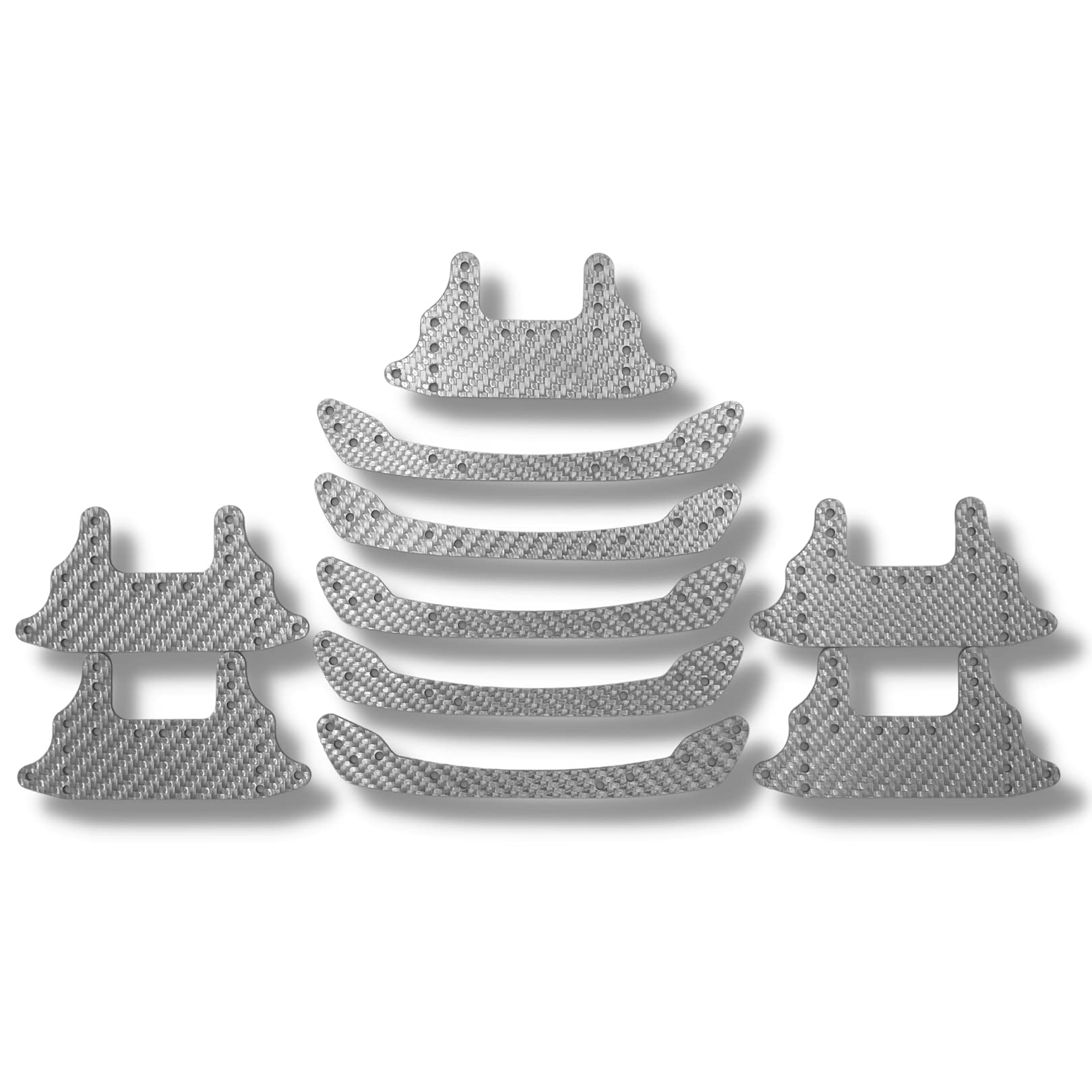 TAGATORON Mini 4WD Carbon Bumper Set 5 Front 5 Rear Brake Silver 10 Pcs