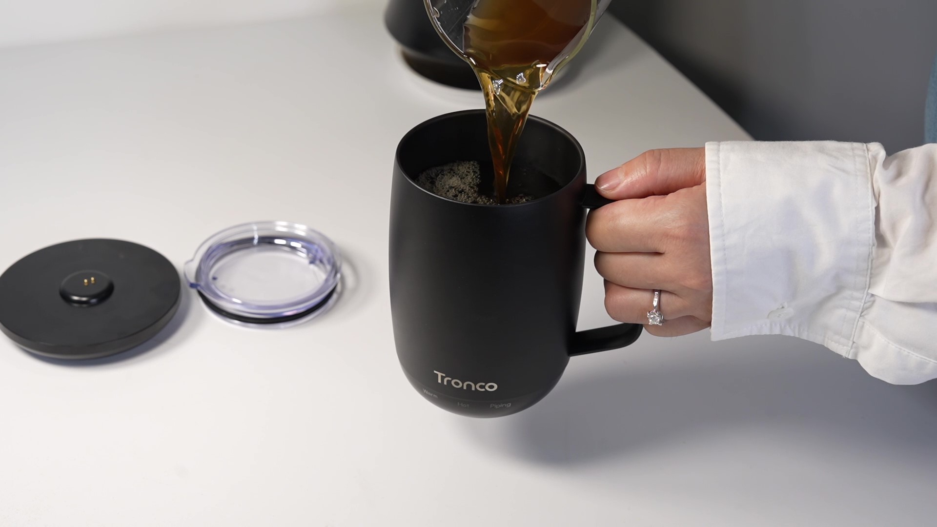 Amazon.com: Tronco Temperature Control Heated Coffee Mug 14 oz