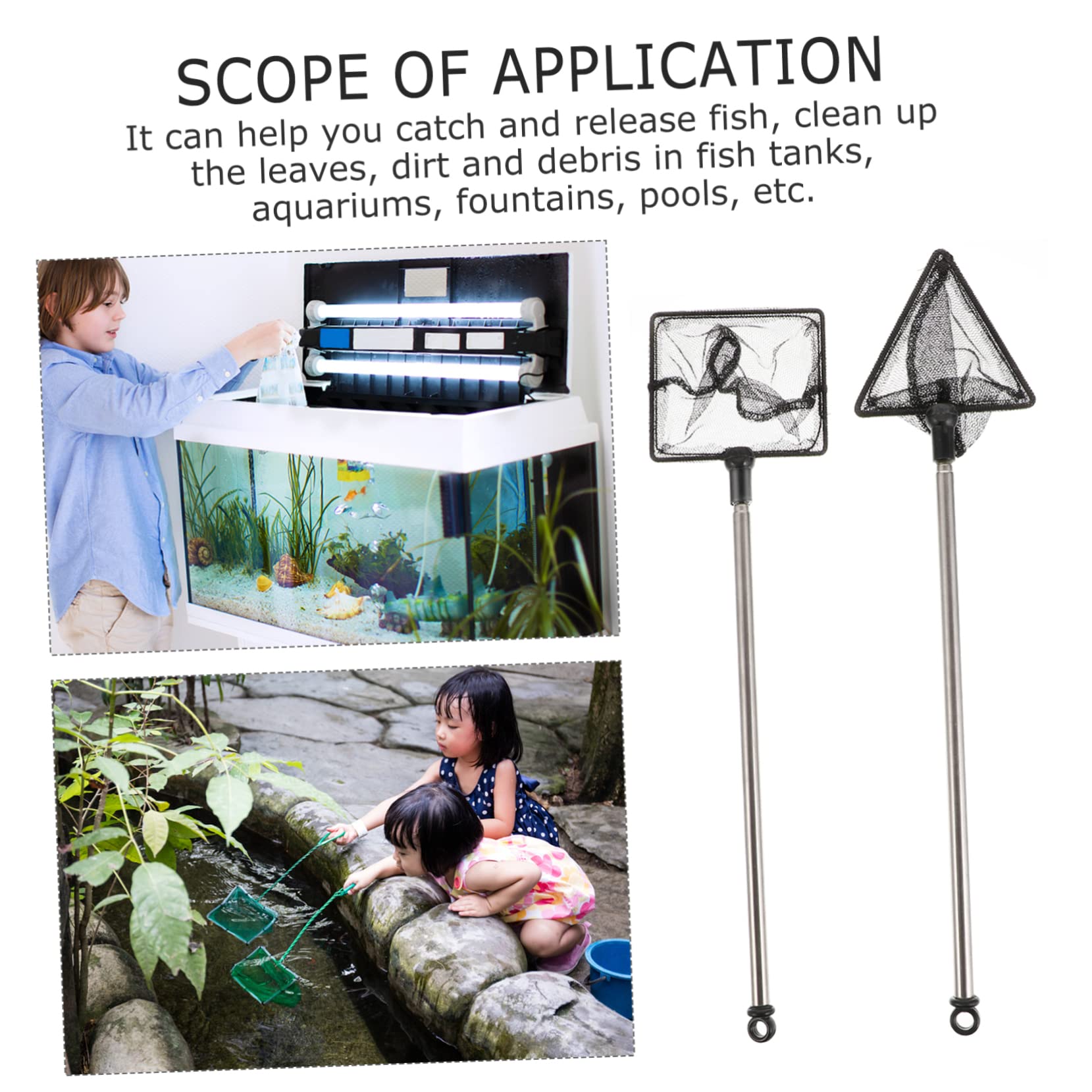 YARNOW 6pièces Filets Télescopiques pour Épuisette Rétractable pour Aquarium Et Nettoyage De Piscine