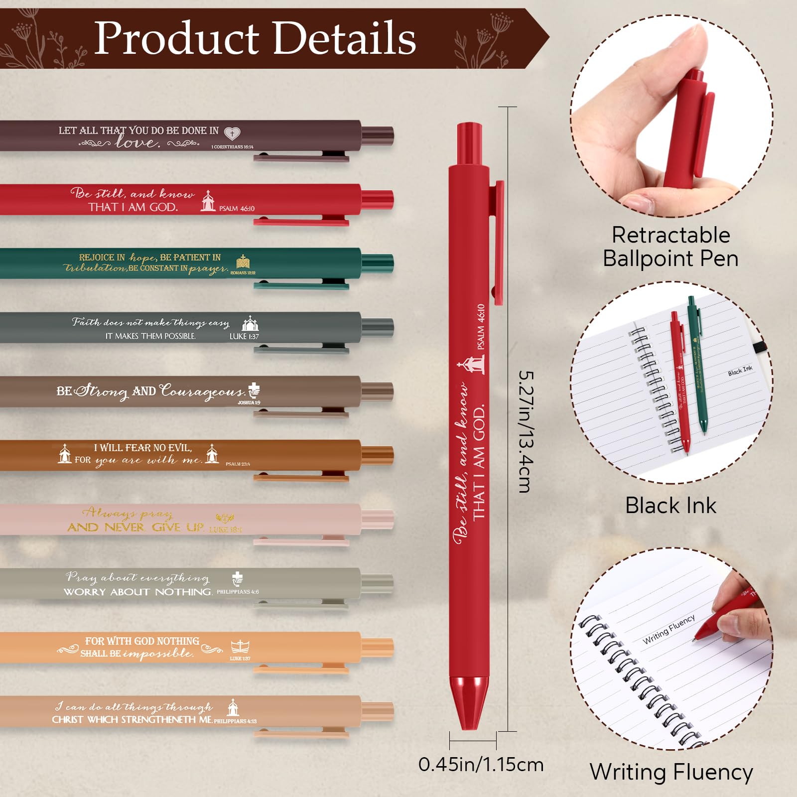 Kosiz 30 Sets Christian Gifts Bulk for Women Back to School Bible Set Religious A6 Spiral Notebook Journaling Study Supplies Scripture Notepad Ballpoint Pen for Church Sunday School (Joyous Colors)
