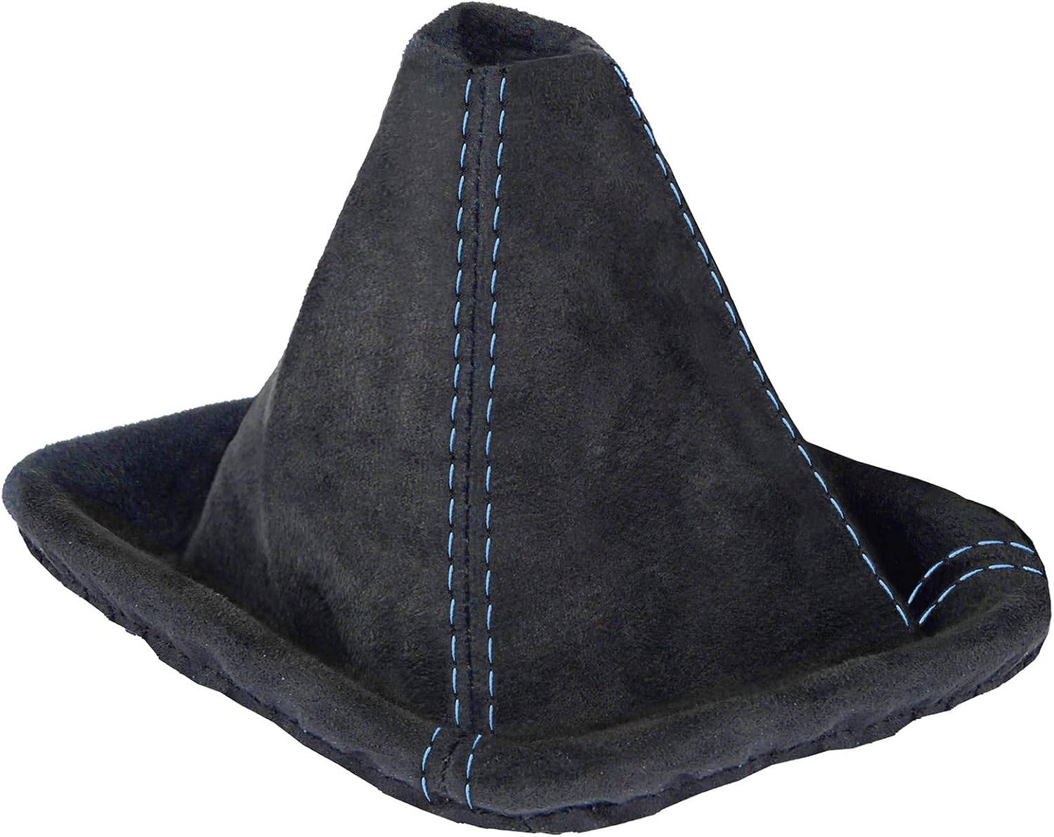 L & P Car Design Shift Boot Cover Faux Suede Compatible with BMW 3 Series e46 1998-2007 Manual Transmission Black Blue Stitch