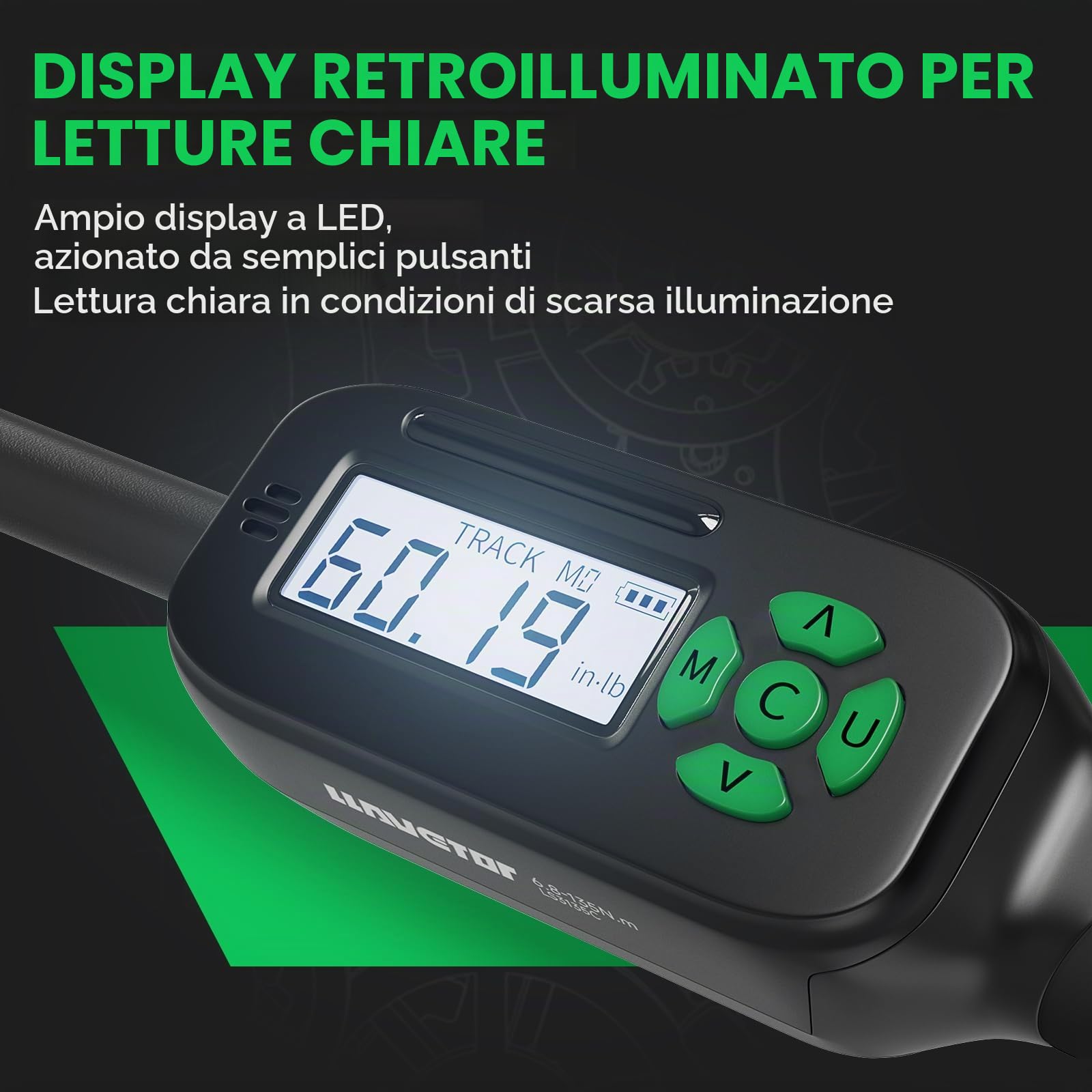 Chiave Dinamometrica Digitale 1/4'', 1,5-30Nm Chiave Dinamometrica Elettronica per Bici, ± 2% Precisione di Coppia a Doppia Direzione, Cicalino e Notifica Flash LED per Moto