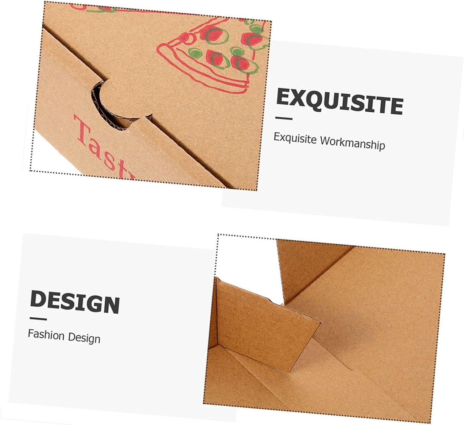 10pcs 7-inch Pizza Takeaway Boxes Thickened Paperboard Food Storage Containers for Restaurants, Foldable Disposable Pizza Wrapping Boxes for Takeout