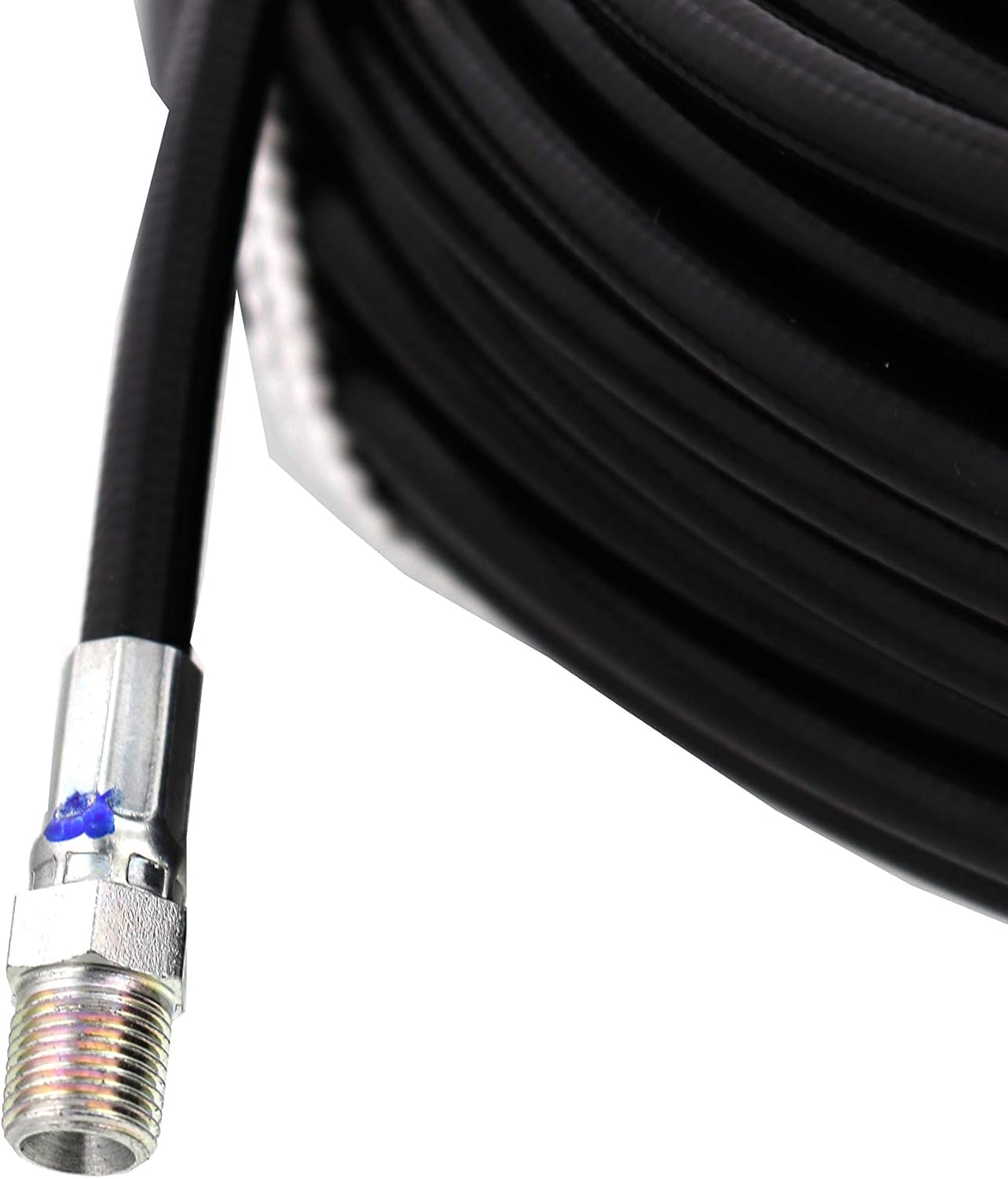 Schieffer 4800 PSI 1/8" x 150' Thermoplastic Sewer Jetter Hose MPT 1/4 1/8 Solid