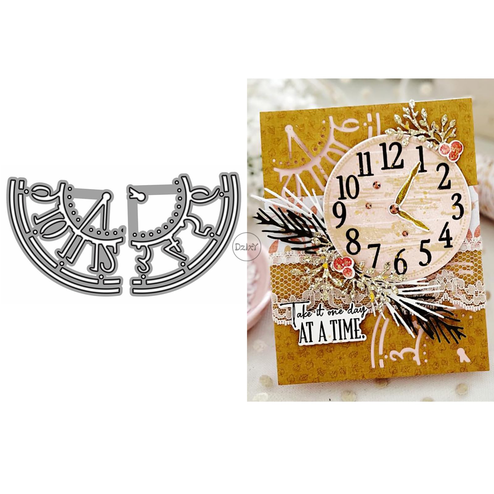 DzIxY Patchwork Clock Numbers Metal Cutting Dies for Card Making Kit Embossing Paper Die Cuts Set Scrapbook Stencils Supplies Machine Templates