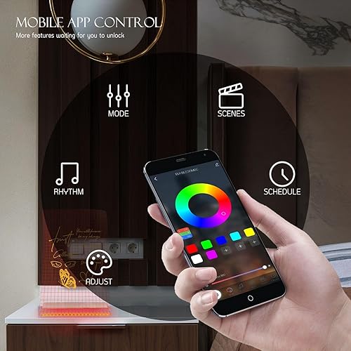 Miniatura 5 de 7.8 x 11 pulgadas, luz nocturna artística moderna, 16 cambios de color, música activada por sonido, control remoto, control remoto, 7 bolígrafos de