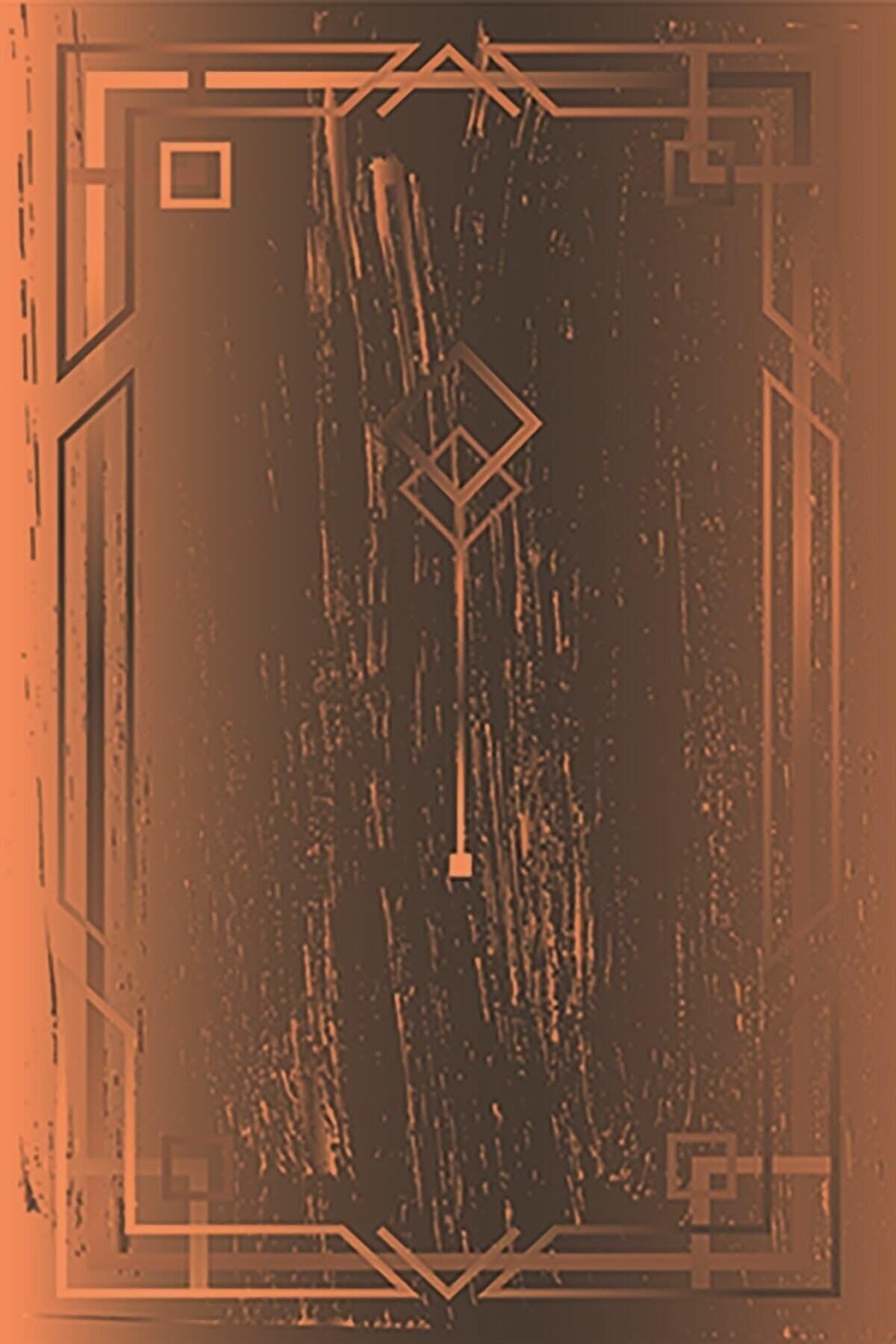 Pelangi Kırmızı Geometrik Desen Yıkanabilir Kaymaz Taban Leke Tutmaz Modern Salon Halısı Ve Yolluk, Turuncu 100 x 600, 135812310060005