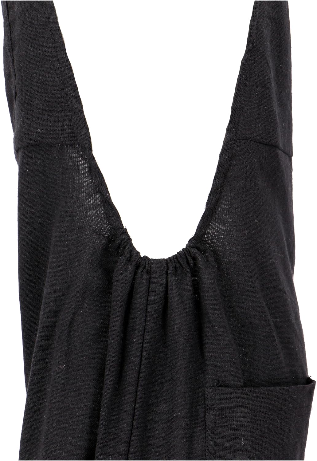GURU SHOP Natürliche Boho Latzhose, luftiger Sommer-Jumpsuit, weit geschnitten, schwarz