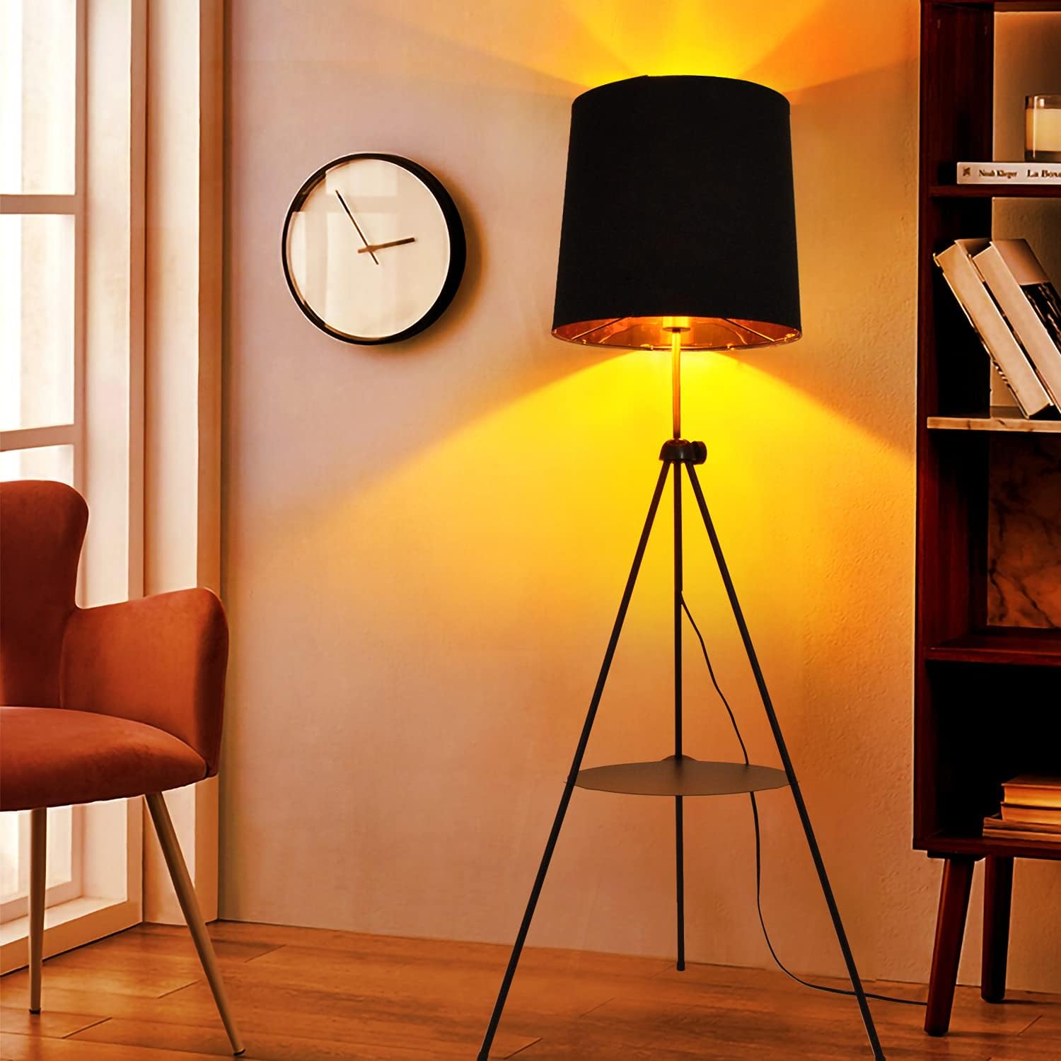 Flash Sale Buy 1 get 1 Tripod LED Floor Lamps for Living Room with Shelf, Mid Century Modern Standing Light with Table Attached for Bedroom, Adjustable Metal Contemporary Design, Black Lamp for Office-Without Blub Crazy Deals Tripod LED Floor Lamps for Living Room with Shelf, Mid Century Modern Standing Light with Table Attached for Bedroom, Adjustable Metal Contemporary Design, Black Lamp for Office-Without Blub