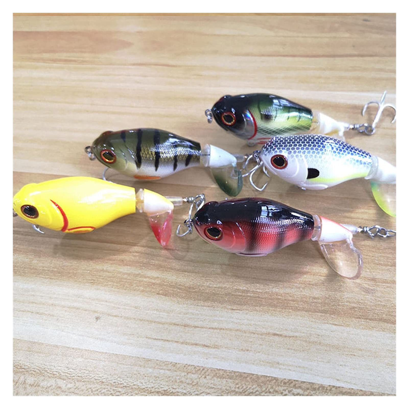 caihuashopping Señuelos de Pesca Señuelos de Pesca 7, 5 cm Crankbaits Fuertes de Pesca para Pesca Wobblers Floating Pike Baits Shads Tackle Soft Rotating Tail 5PCS Cebos Artificiales