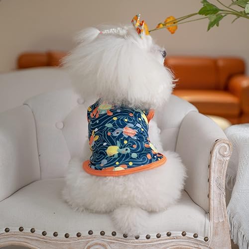 Miniatura 6 de CuteBone Paquete de 2 camisas para perros, ropa suave para mascotas, chaleco de verano transpirable para cachorros pequeños y ropa elástica para