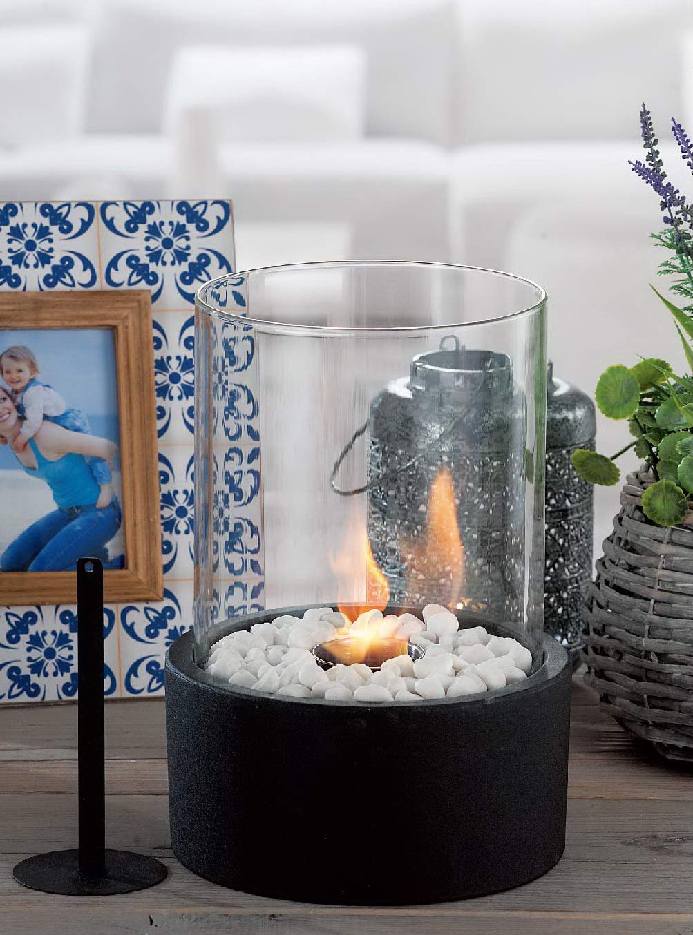JHY DESIGN Tabletop Bioethanol Fireplace, Fire Bowl Portable Tabletop