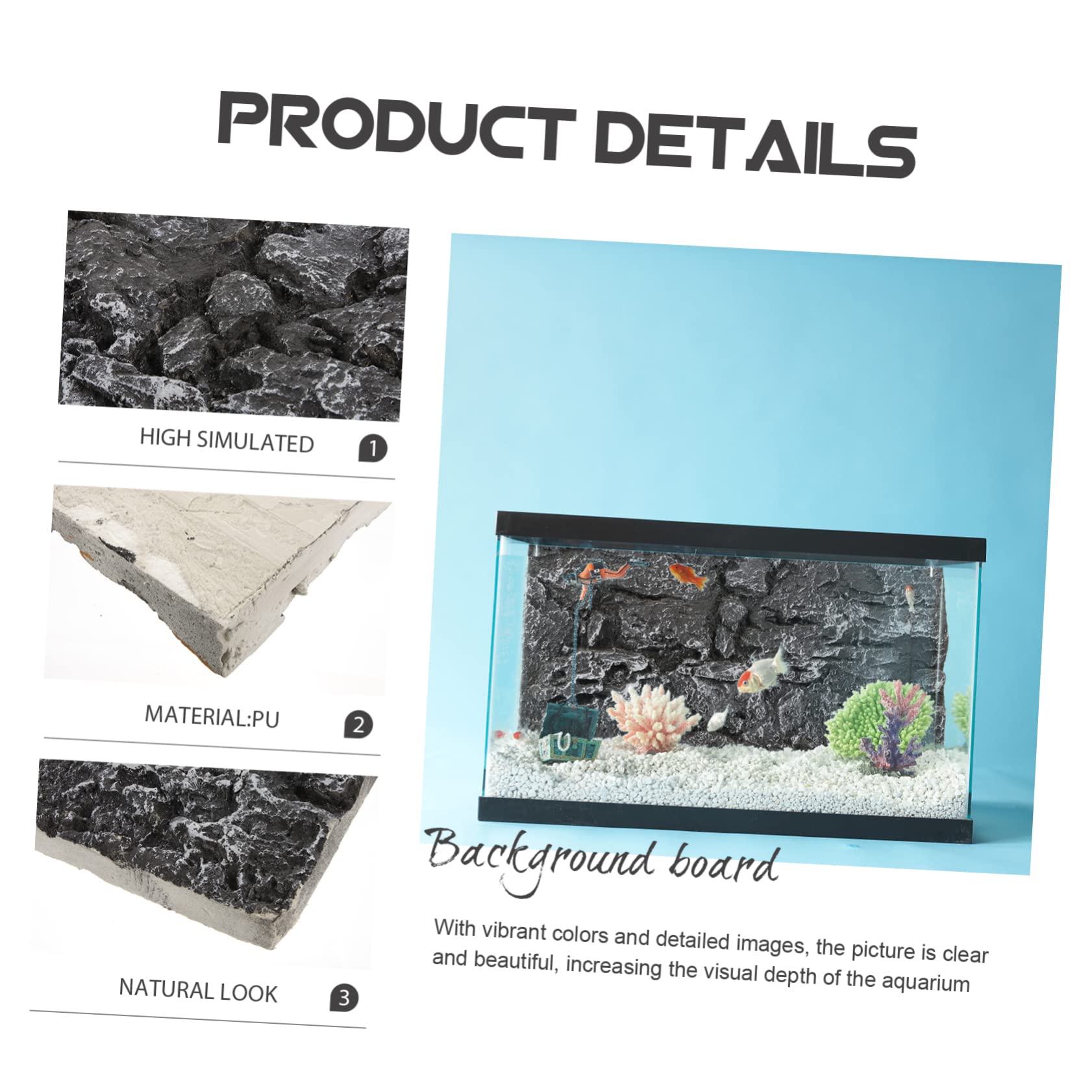 Hohopeti 4piezas Reptile Tank Rock Background Wall Decor para Acuarios y Terrarios Fondo Decorativo De Pared para Reptiles Diseño Natural y