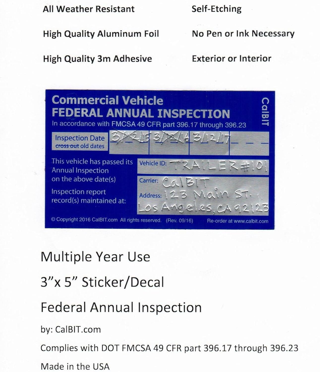 Buy Federal Annual Dot Inspection Label Decal Sticker 5 Pack Online In Indonesia B072j8wrsp Buy Federal Annual Dot Inspection Label Decal Sticker 5 Pack Online In Indonesia B072j8wrsp