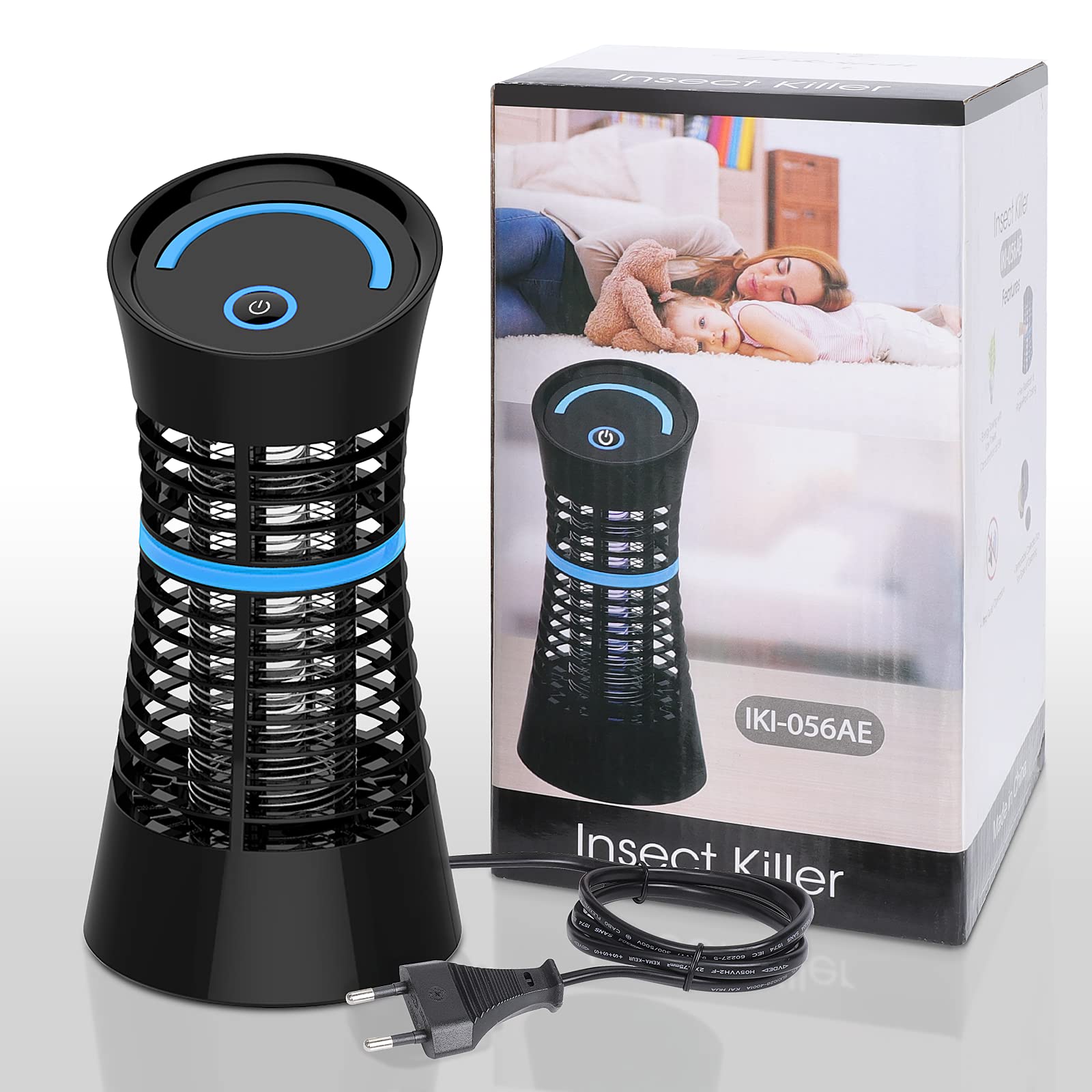 Lampe Anti Moustique Électrique - Tue Mouche 4W UV, Appareil Anti Moucherons, Mites, Insecte pour Intérieur (Maison, Cuisine, Chambre), Extérieur, Terrasse