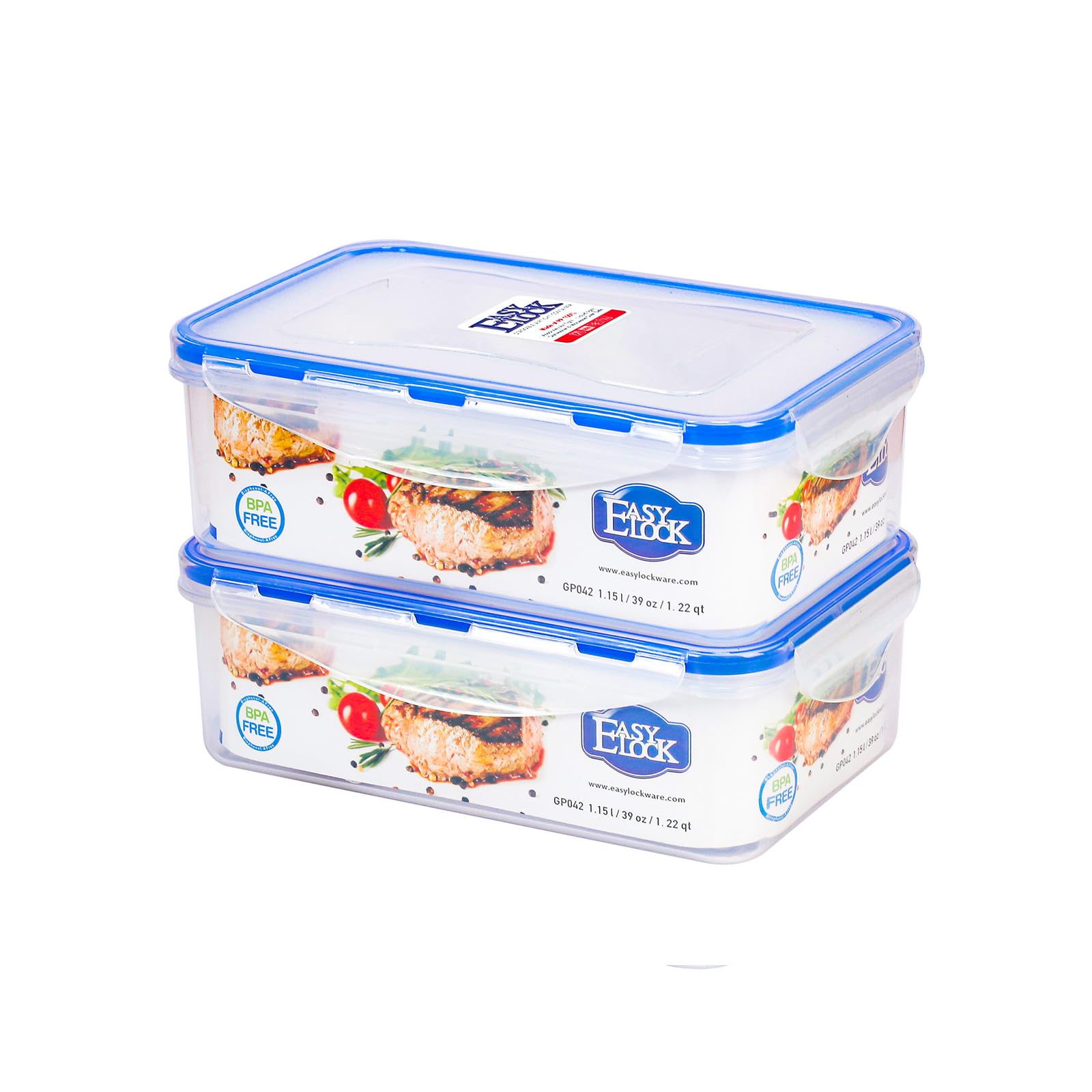 2 PACK 38.9Oz Reusable Meal Prep Containers with Lids, Airtight Food Storage Containers Set, Leak-proof To Go boxes for Food, Microwave & Freezer & Dishwasher Safe