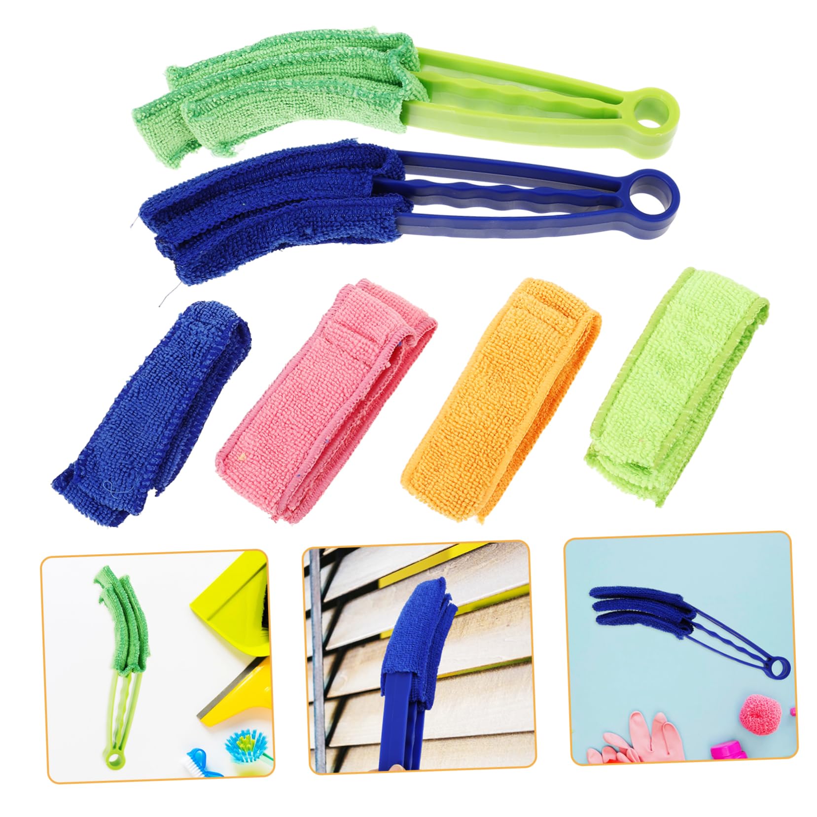 jojofuny Cepillo de Limpieza para persianas Herramientas para Limpiar persianas Limpiador de Cortinas Limpiador de Aire Acondicionado Plumero para persianas de Vinilo Plumero Ciego