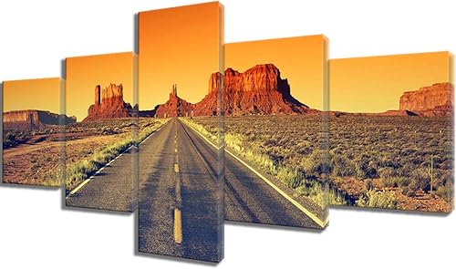 Vista 319 de Paisaje de 5 piezas pintura sobre lienzo