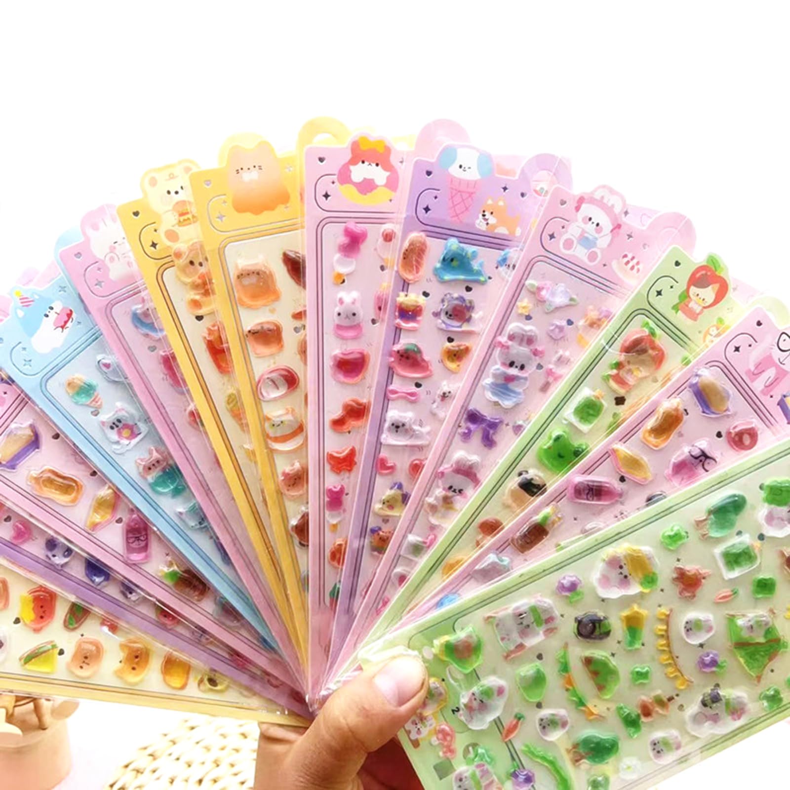 Adorable Small Sticker for Kid Adult, Tiny Stickers for Scrapbooking Puffier Sticker Sheets Decorative Stickers Reusing Puffier