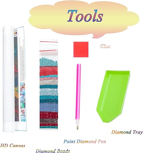 Miniatura 4 de Kit de pintura de diamante 5D para adultos, arte de diamantes de imitación de cristal redondo de taladro completo, lienzo perfecto para decoración