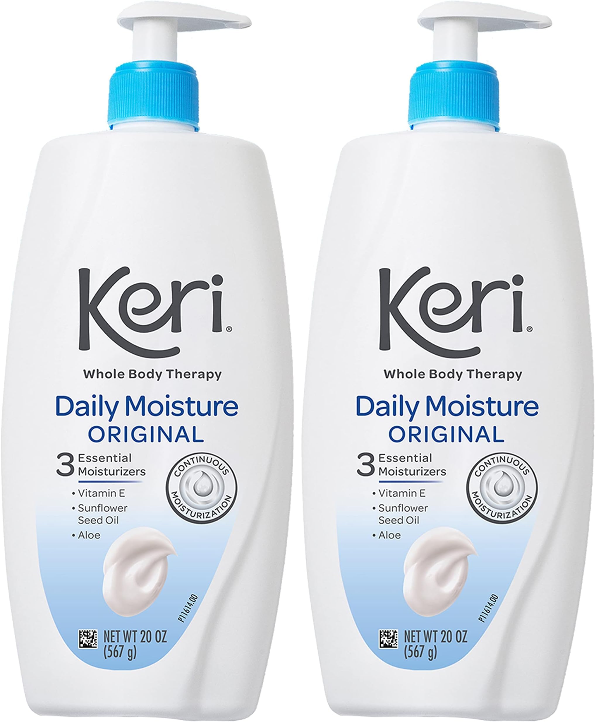 Whole Body Therapy Original, Continuous Moisturization, 3 Essential Moisturizers (Vitamin E, Aloe and Sunflower Seed Oil), 20 Oz (Pack of 2)