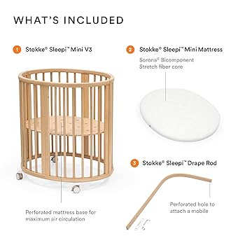 Amazon.com : Stokke Sleepi Mini Bundle V3, Natural