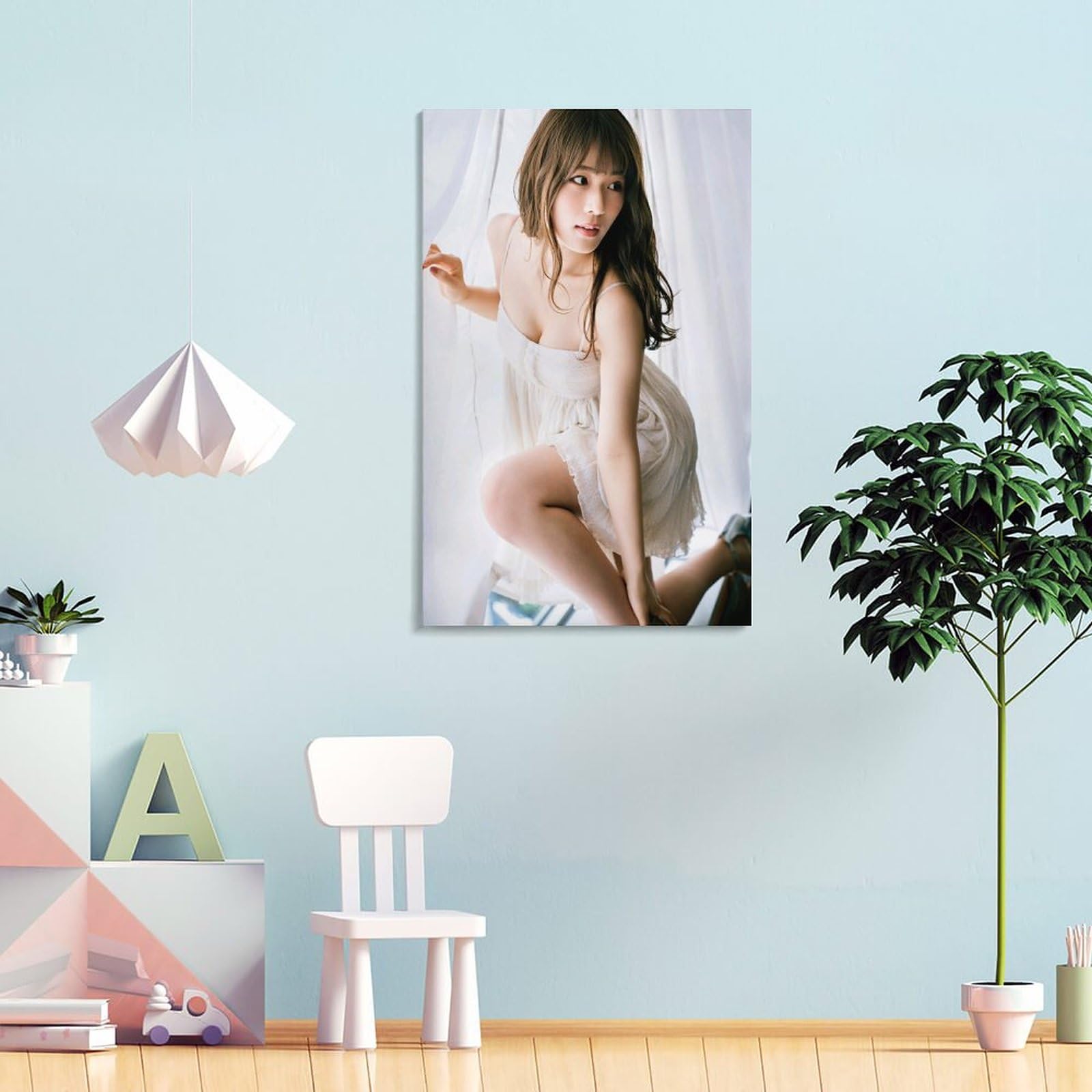 凪　キャンバスプリント Amazon.co.jp: 清純かわいいNMB48渋谷凪咲写真水着 キャンバス 壁