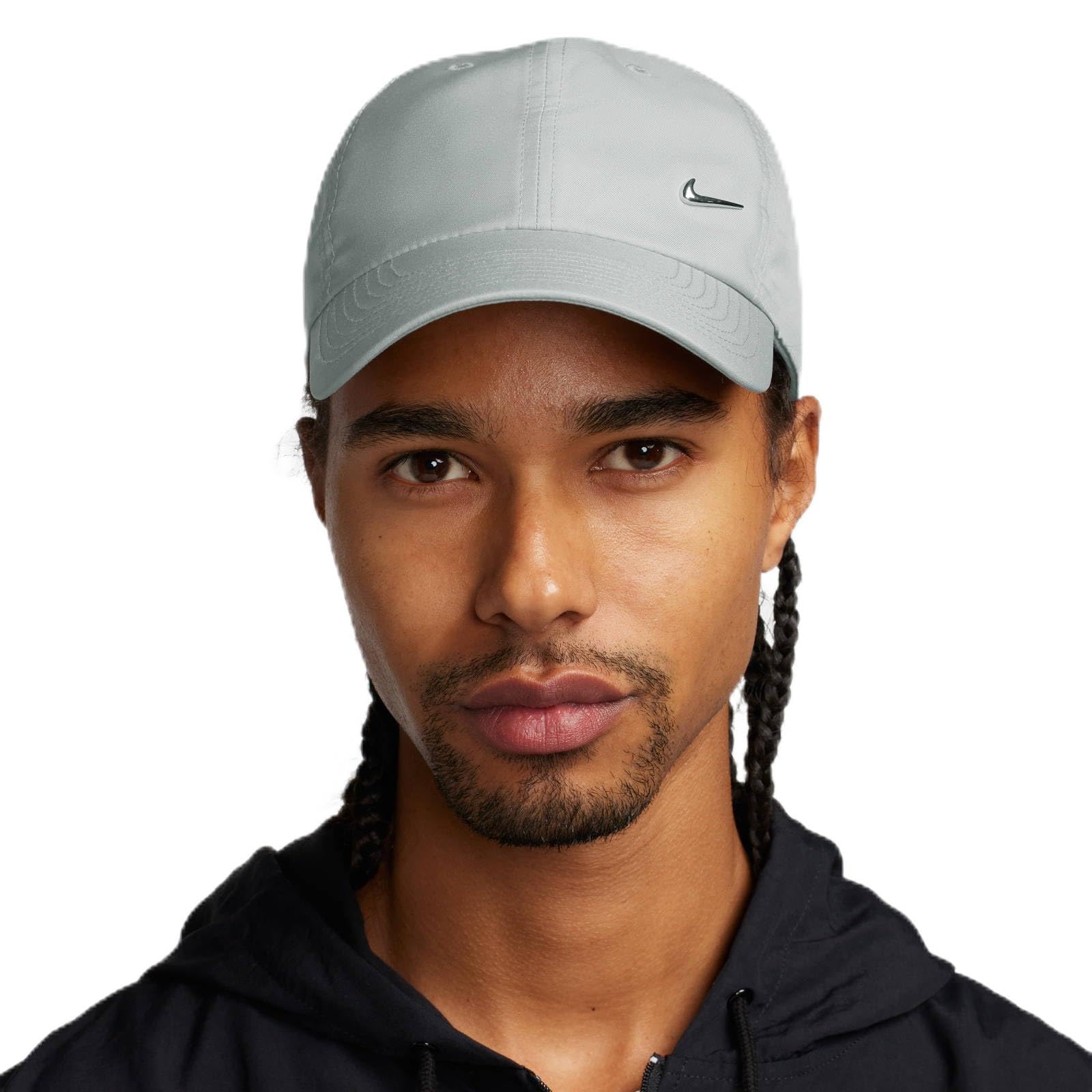 Nike FB5372-077 Dri-FIT Club Hat Unisex Adult LT Smoke Grey/Metallic Silver Size S/M