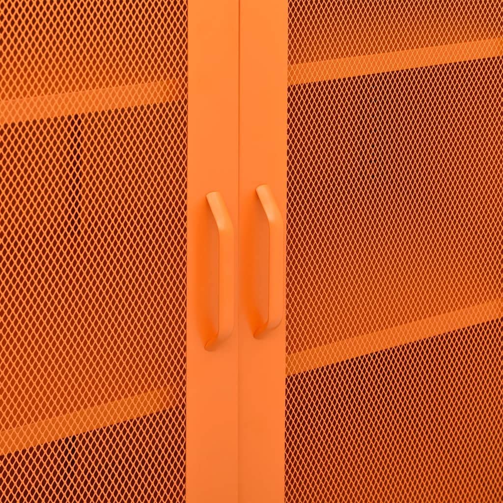 Armadio da ufficio, autoportante, in metallo, per aziende, ufficio, scuola, arancione, 80 x 35 x 101,5 cm, in acciaio (facile da montare)