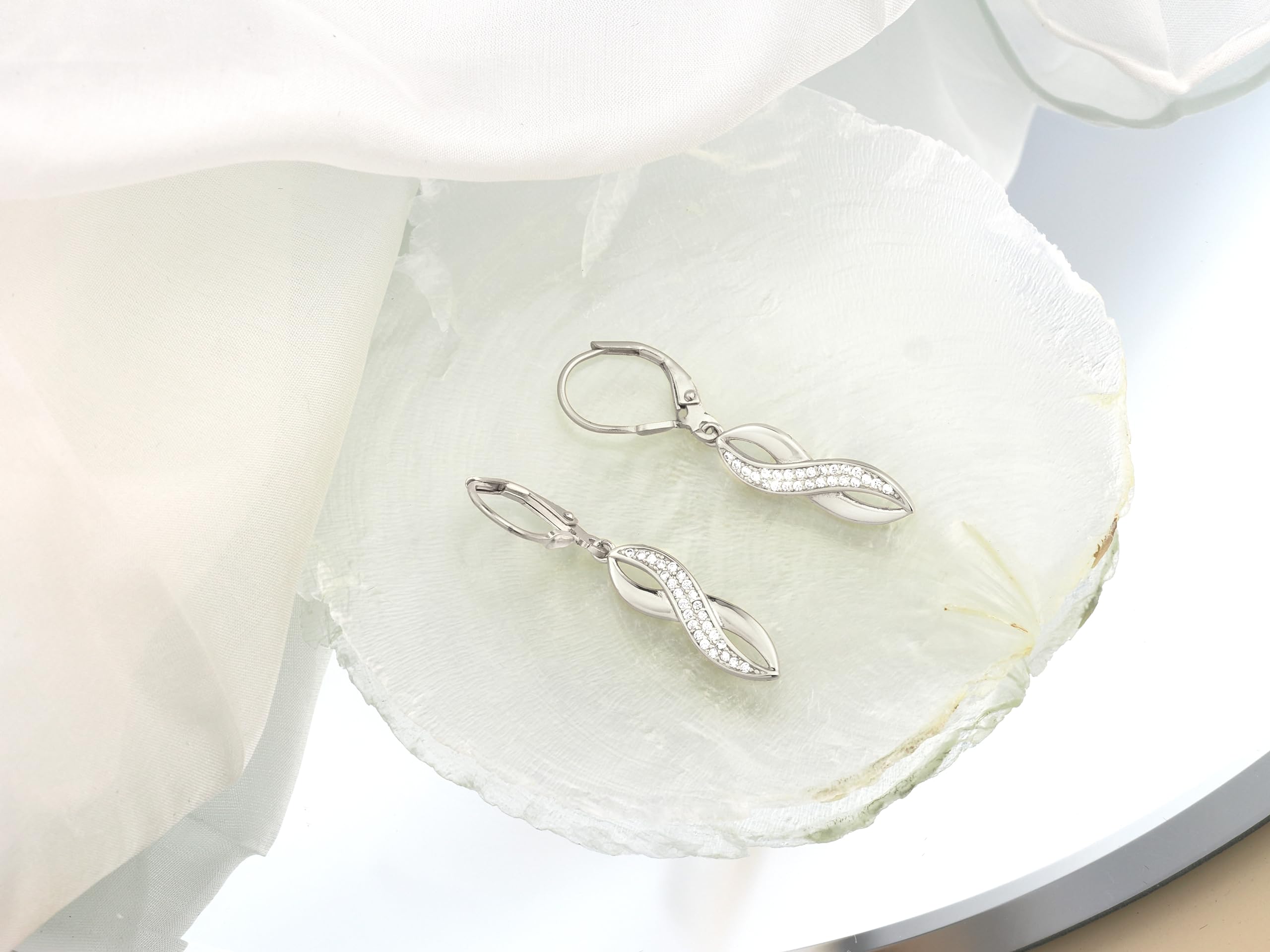 SOFIA MILANI - Orecchini da Donna in Argento 925 - con Pietra Zircone - Orecchino Pendente ad Infinito