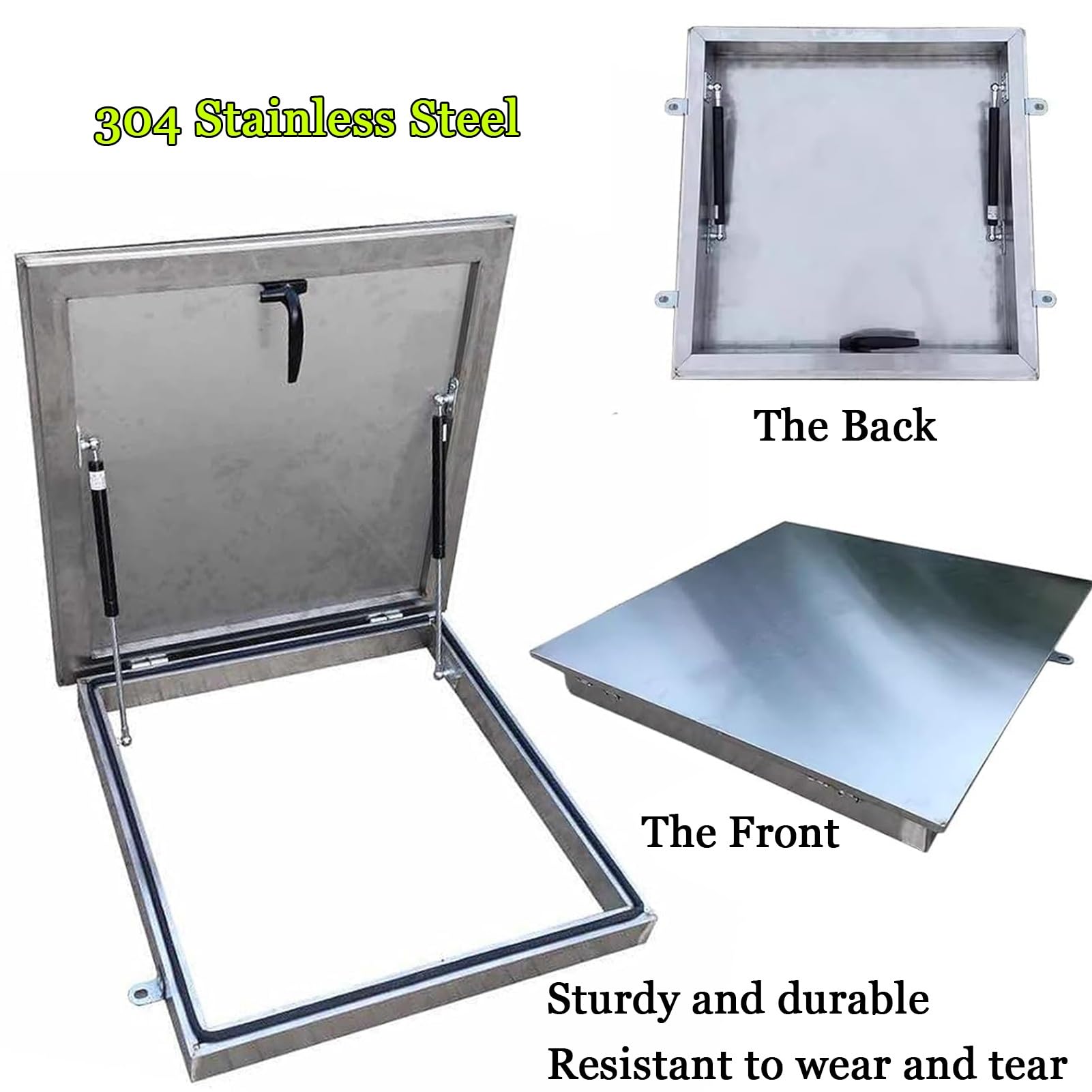 Cubierta de ventilación robusta con resorte de gas para puerta de seguridad de emergencia para tragaluz y sótano, puerta de seguridad de emergencia, tamaño: 80 x 75 cm, solución duradera y segura.