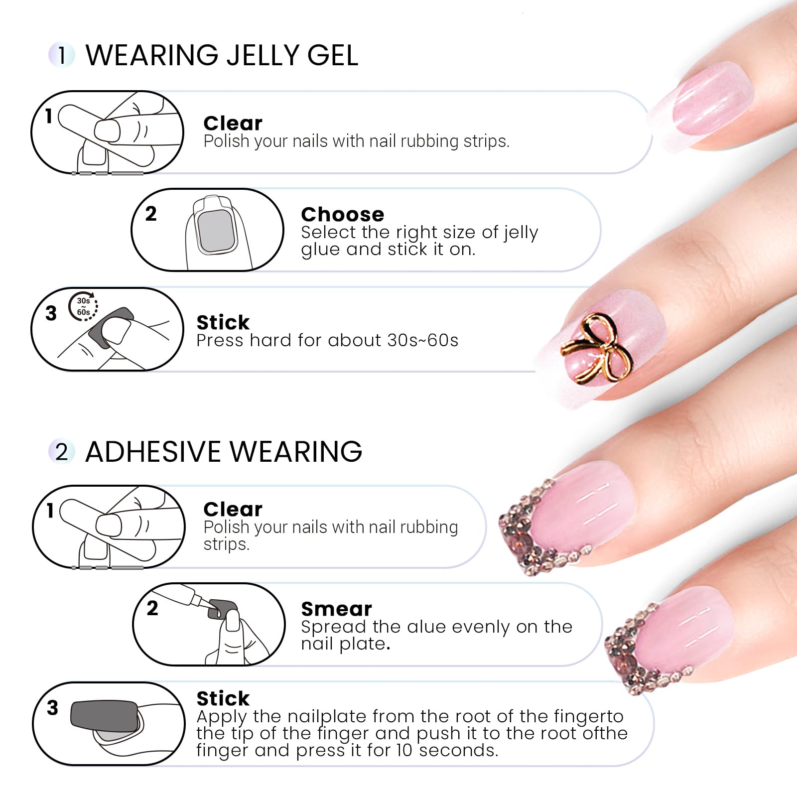 Reusable Press on Nails - 144 Pcs, 6 Styles -9 Reusable Press on Nails - 144 Pcs, 6 Styles -9