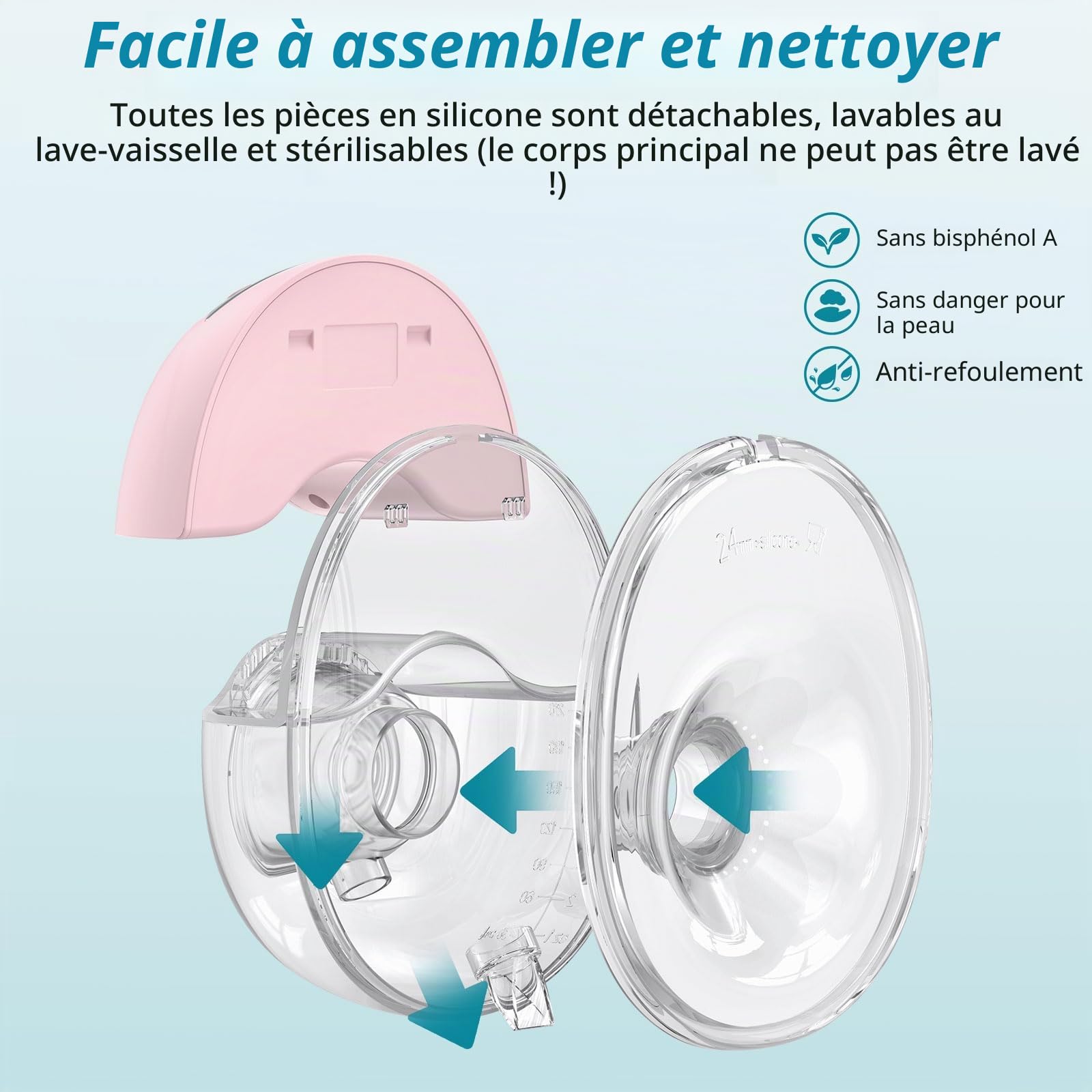 Tire-Lait Électrique Double, 210 ml, 4 Modes, Rose, 2 Pièces | Double pompage, 12 niveaux, écrans LED, recharge USB-C et tailles 19/21/24 mm pour gagner un temps précieux au quotidien