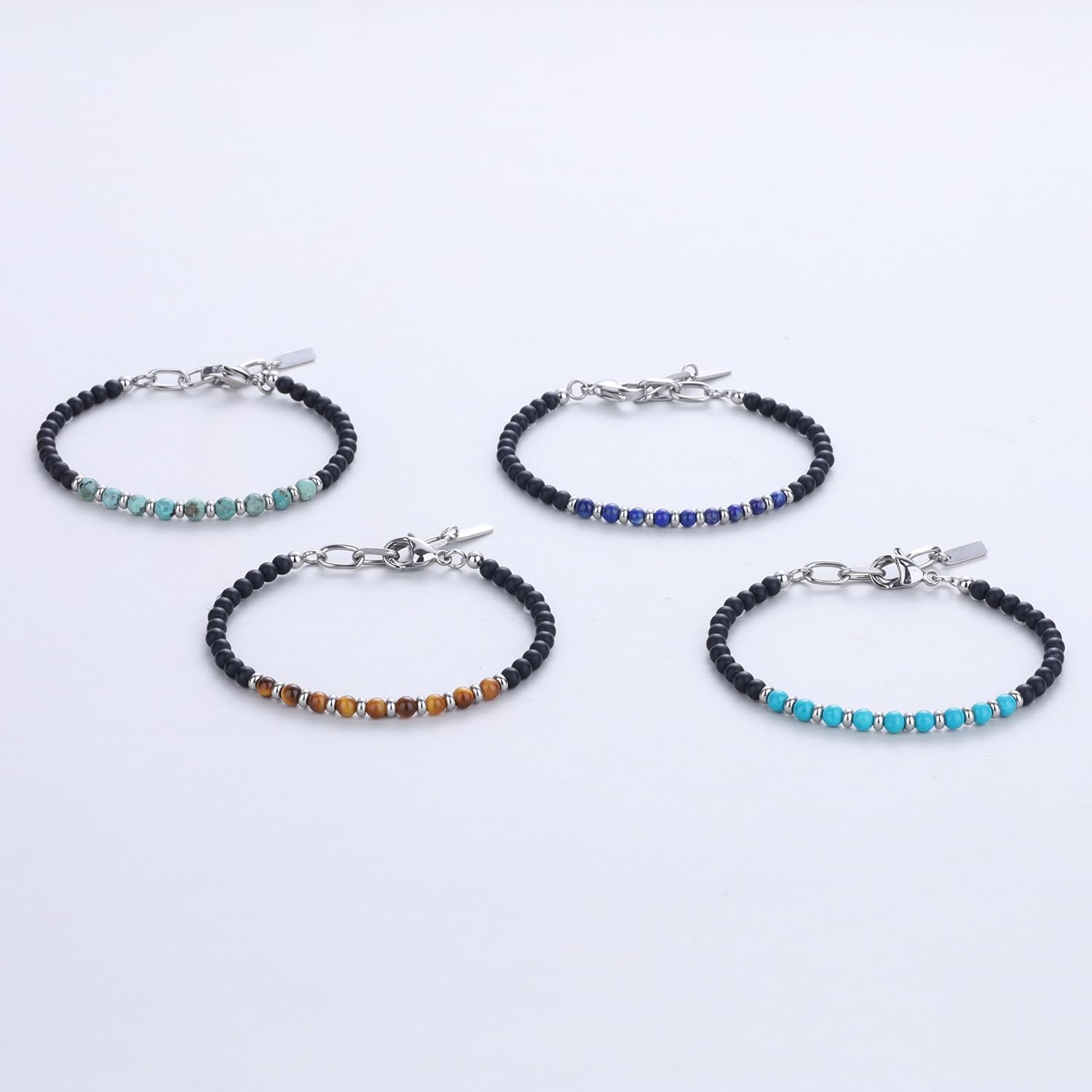 GAVU Onyx Beaded Bracelet for Men Women, Turquoise Bracelet/Tiger Eye Bracelet/Lapis Lazuli Bracelet for Women Men