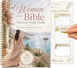 Scripture Study Journal - Structured Paper Pages, Women Character Index, Da | Devotional Reading Planner Women Bible Study Guide Bibl Believers Spiritual Seeker Church Home Apartment Travel Sunday School