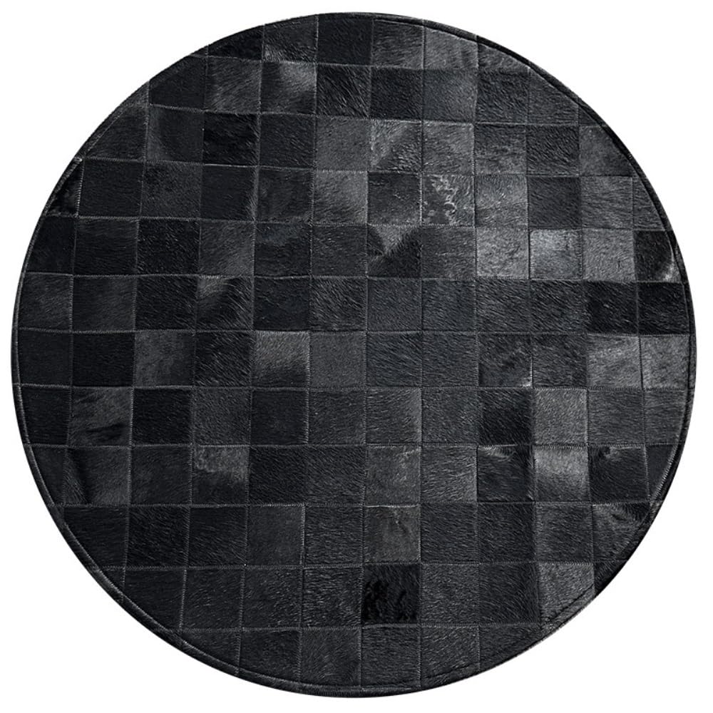 Tapis rond en fourrure naturelle isolant et confortable pour salon