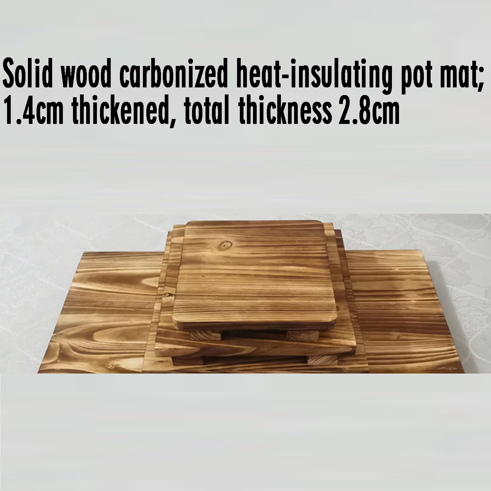 Copri Fornello, Tappetino Quadrato In Legno Massello, Adatto For Fornelli A Gas E Piani Cottura A Induzione(35x35x2.8cm)
