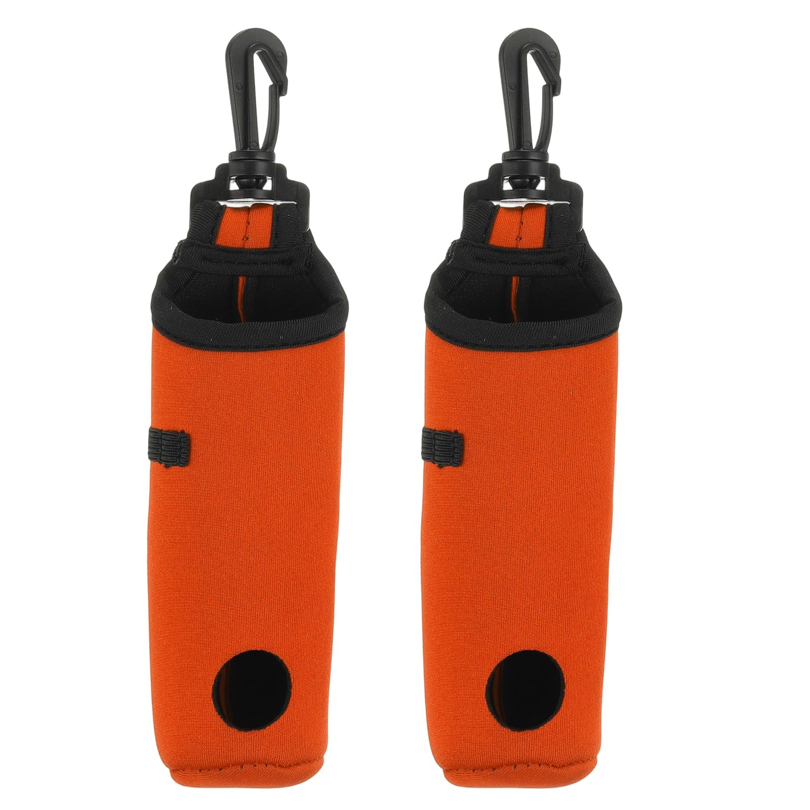Uxcell 2 Pack Golf Ball Carry Bag, Waist-Mounted Storage Bag Neoprene Golf Tee Holder Pouch with Lightweight Hook for Men and Women, Orange
