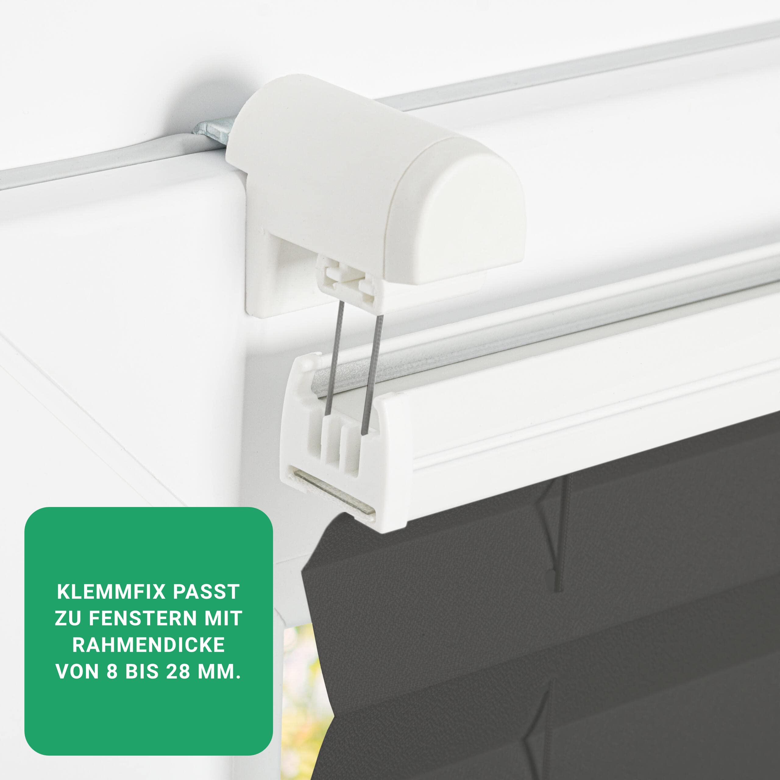 Tenda Plissettata Klemmfix Antracite 85x100cm - Senza Foratura, Con Morsetti