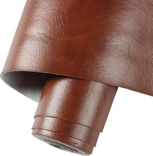 Miniatura 10 de Ramya Rollo de hoja de piel sintética azul cielo liso de 12 x 53 pulgadas, tela de piel sintética muy adecuada para hacer, aretes de cuero, lazos,