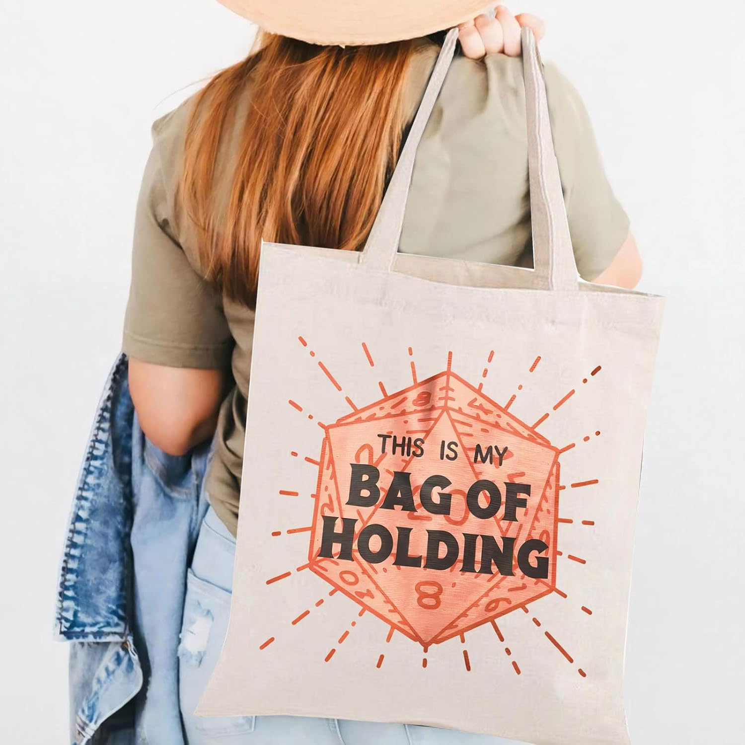 BLUPARK DM Gift Bag Of Holding Tote Bag DND Dice Canvas Tote DnD Accessory Bag of Holding Gifts Tabletop Game RPG Gift - Image 4