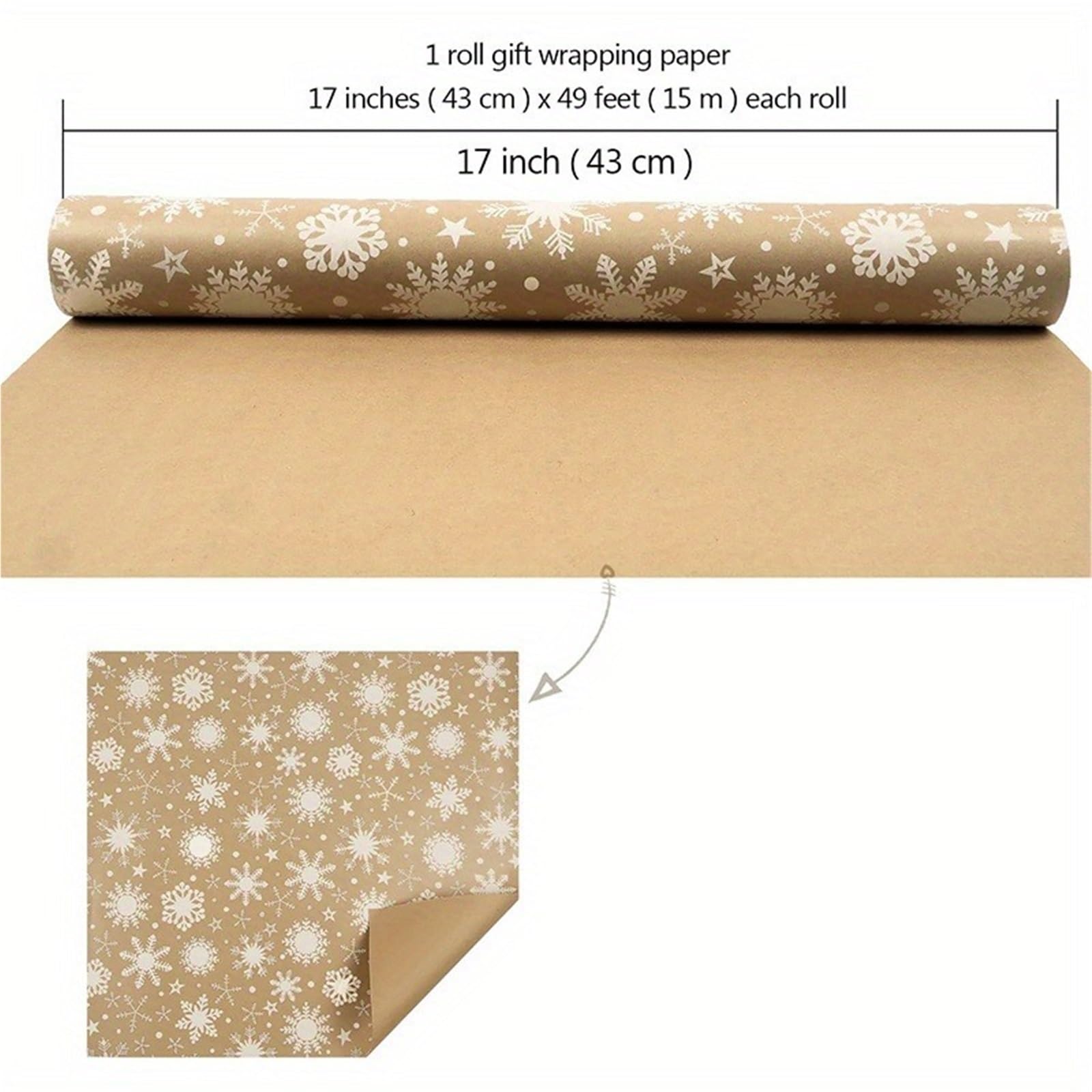 Geschenkpapier Große Rolle Kraftpapier for Weihnachten, DIY-Bastel-Verpackungsbögen for Weihnachtsbäume