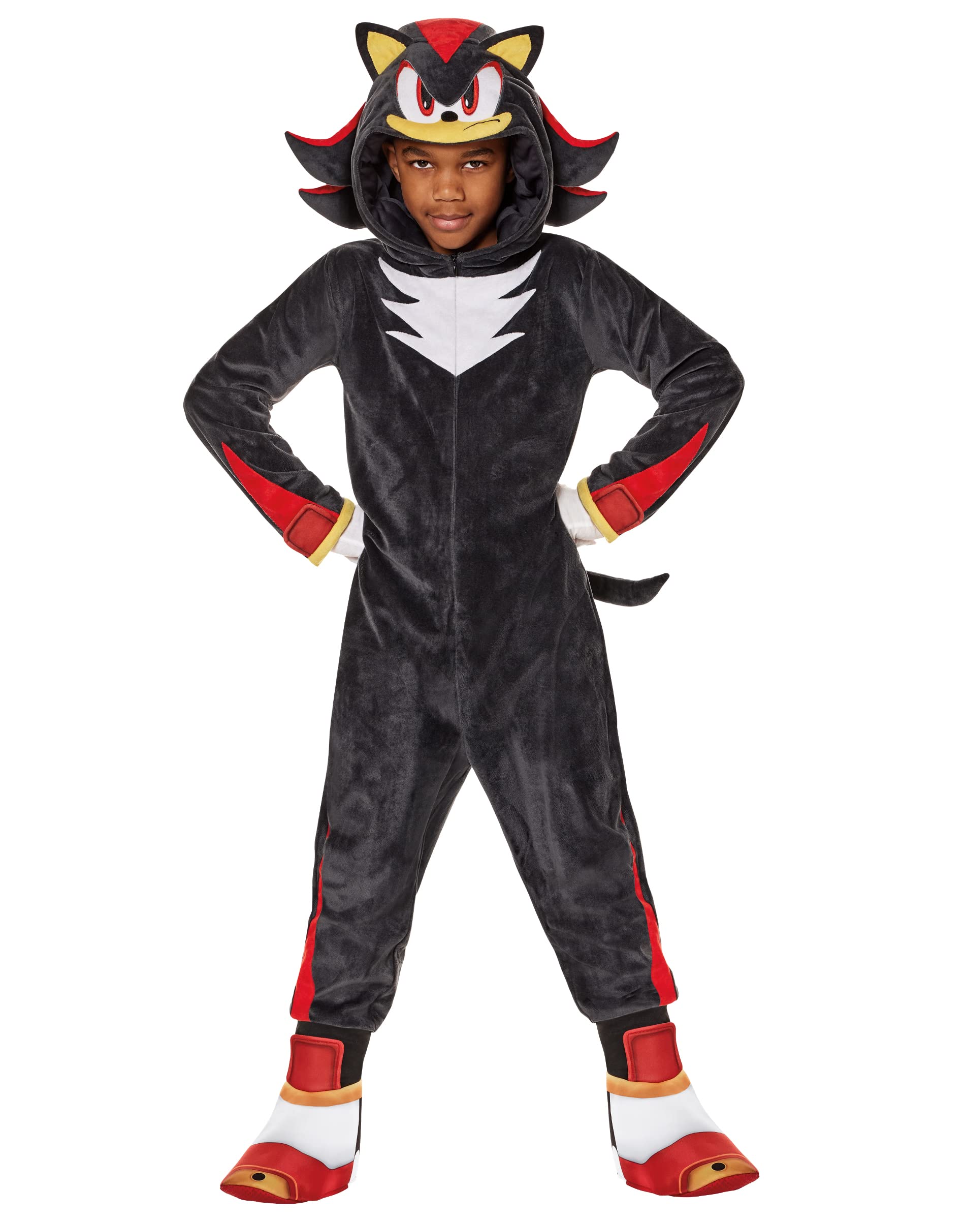Spirit Halloween Sonic the Hedgehog Kids Shadow Jumpsuit Costume | Officially Licensed |Gaming Costume | Shadow Cosplay