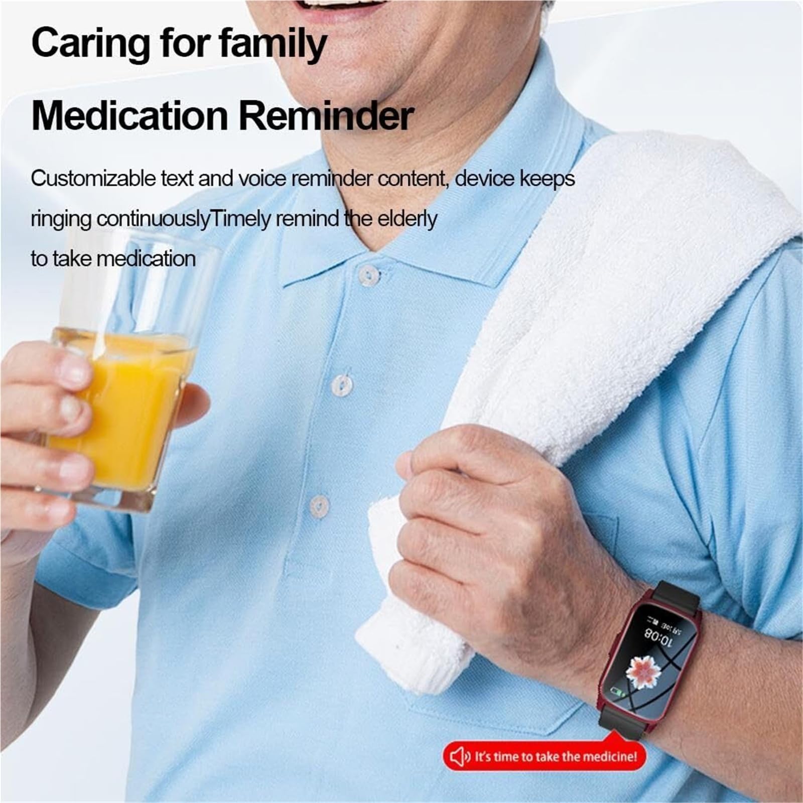 Mothdust Smartwatch Rilevamento Cadute per Anziani GPS Tracker Chiamata Video HD Impermeabile Cardiofrequenzimetro Pressione Promemoria Farmaci per Demenza Alzheimer Genitori