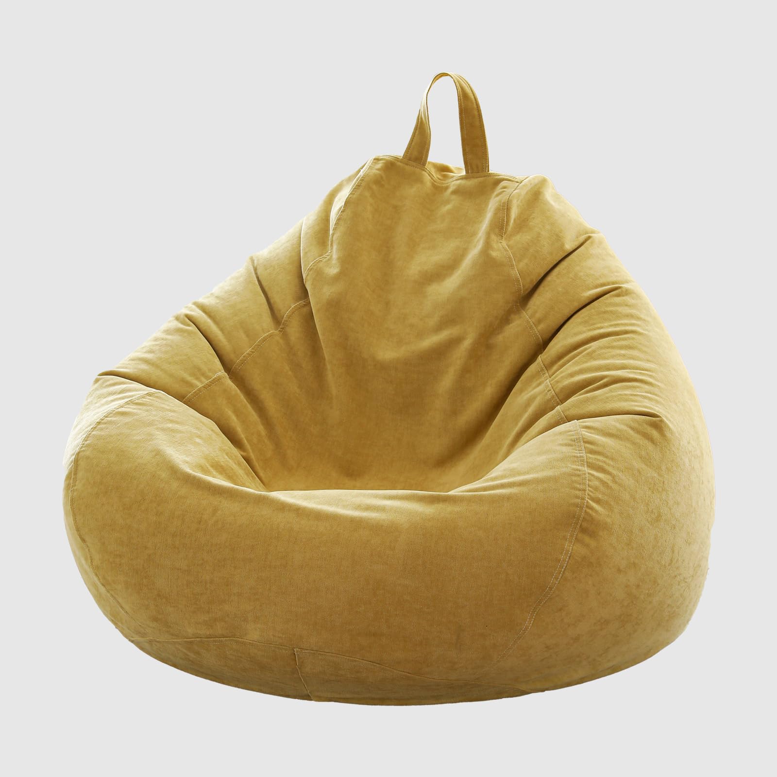 ISAENNE Large Bean Bag Chair Cover Only(No Filler),Yellow Bean Bag Covers Stuffable Bean Bags Memory Foam Soft Premium Corduroy Stuffable Bean Bags for Kids,35.4