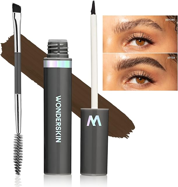 Wonderskin Dream Brow Eye Brow Gel, Transfer Proof Eyebrow Mascara, Long Lasting Eyebrow Gel, One-Step Eyebrow Filler, Dark Brown Tinted Brow Gel (Dark Brunette)