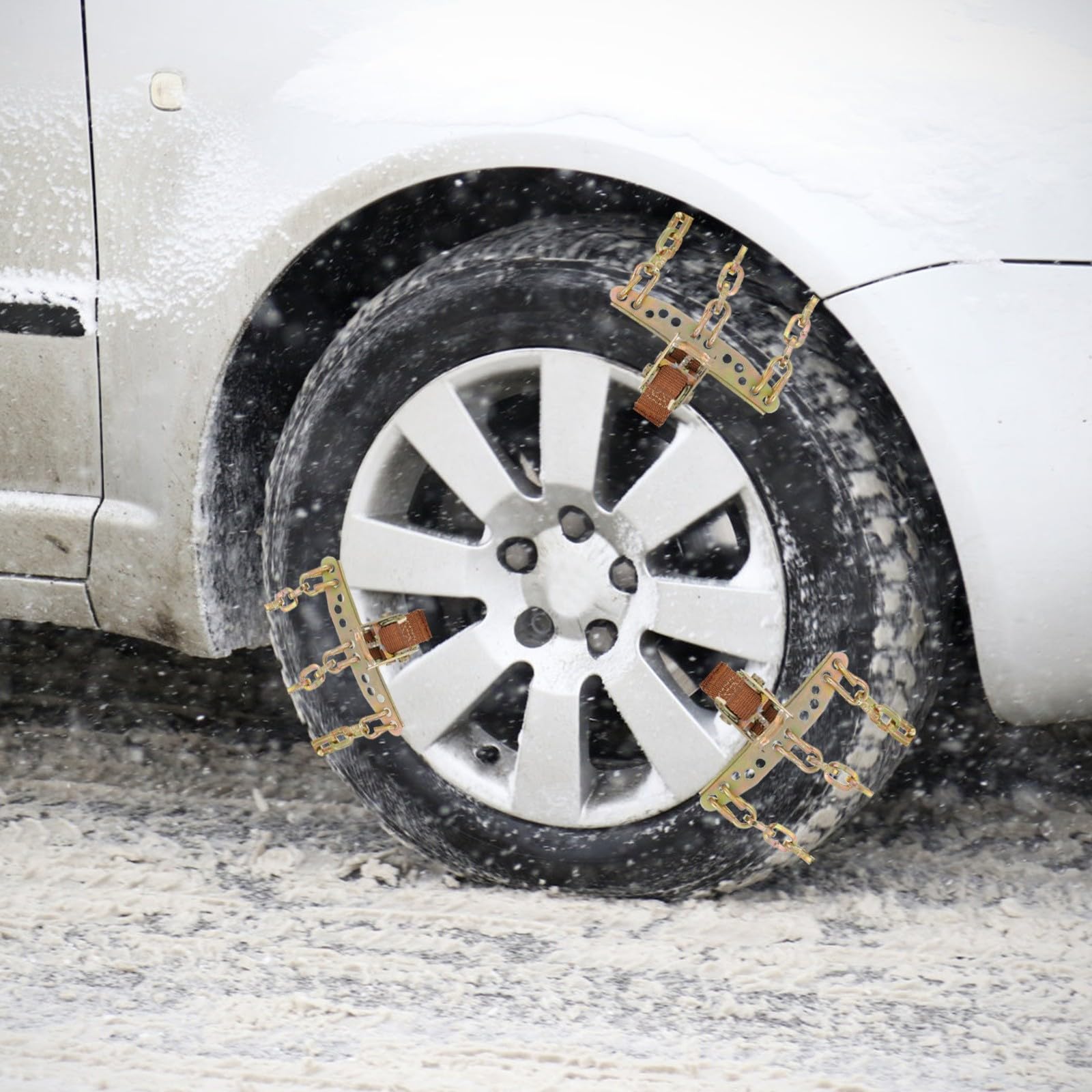 Acero Cadena de Antideslizante para Ruedas Coche para Nieve